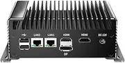 Mini PC Fanless Industrial PC N150 (up to 3.6 GHz),Mini Desktop Computer Dual 2.5G LAN, 4K 3xDisplays(2HD+DP), 2COM RS232, USB3.0 WiFi Type-C,Auto Power On, NO RAM NO SSD