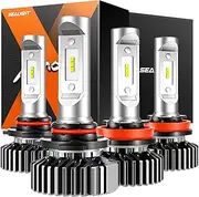 SEALIGHT 9005 H11 Fog Light Bulbs with 1200 Feet High Visibility, Super Bright, Plug and Play, Pack of 4