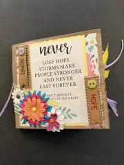 INSPIRATIONAL PAPERBAG ALBUM JUNK JOURNAL FLOWERS SAYINGS - TONYA #4823