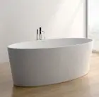 LEXY 1600mm CastStone Solid Surface Bath Matte white Freestanding With Overflow