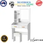 Artiss DORIA Dressing Table Set with LED Mirror and Stool White Makeup Desk Aus