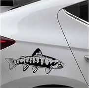 Personalized Trout Fly Fishing Sticker Fashion Car Window Decoration PVC Waterproof Sunscreen Decal Black/White/Red/Laser/Silver (Color : Laser, Size : 17 x 7 cm)