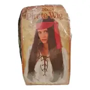 Caribbean Pirate Wig Long Haired Wig with a Bandana One Size Halloween Costume