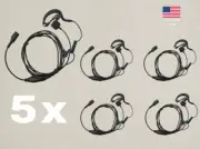 5x Swivel Earpiece w/ Finger PTT for Kenwood & Baofeng Radios UV5R H777 TK-3100