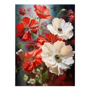 Red White Flower Canvas Print