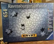 Ravensburger Krypt Silver 654 Piece Blank Jigsaw Puzzle Challenging Difficult