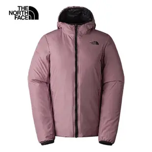 【The North Face 官方旗艦】北面女款黑色防潑水保暖兩面穿連帽羽絨外套｜83OKO6O