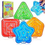 LESONG Sensory Fidget Toys for Kids: Gel-Filled Squishy Sensory Maze - Quiet Fidget Toys for Autism ADHD Classroom Travel - Prizes for Boys Girls (4 Pack)