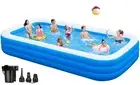 Large Inflatable Pool with Pump - 130'' x 72'' x 22'', Full Sized Blow Up Poo...