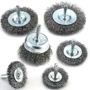 Wire Brush Wheel Cup Brush Set 6 Piece Wire Brush For Drill 1/4" Arbor 0.012"