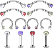 [DGhera] 16G Titanium Internal Thread Horseshoe Septum Nose Ring Piercing Jewelry Circular Barbell Helix Snug Tragus Rook Daith Cartilage Earring Lip Ring Piercing Jewelry for Women Men