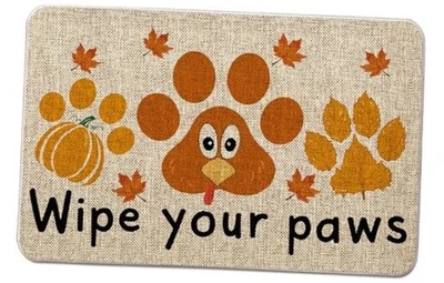 Thanksgiving Door Mat Wipe Your Paws Rug Outdoor Decorative Doormats Entrance