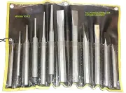 PUNCH & CHISELS SET 12pc- CRV STEEL- WITH CARRY POUCH- NEW