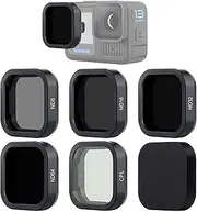 YALLSAME ND Filter Set for GoPro Hero 13 Black, 5 Pack (CPL/ND64/32/16/8) Neutral Density & Polarizing Lens(Color Saturation) Filter Kit with Lens Cap for GoPro 13