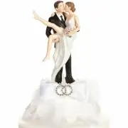 Funny Sexy Rhinestone Over the Threshold Wedding Rings Cake Topper