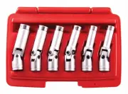 PK 8-16mm 6pc Extra Long Swivel Glow/ Spark Plug Socket Set Wobble Removal Tools