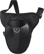 Vechkom Tactical Drop Leg Bag Waterproof- Adjustable Outdoor Waist Pack for Motorcycle Hiking Cycling Fishing Travel Hip Thigh Pouch Cross Body Bag for Men Women with 40% Expandable Storage(Black