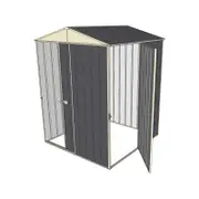 Build-a-Shed 1.5 x 1.5 x 2.3m Single Sliding Door Gable Shed with Single Hinged Side Door - Grey
