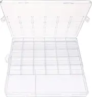 Bundooraking 26 grids bead organizer box (1.7cm thick), Arts DIY Crafts Jewelry organizers and storage box, Dividers plastic bead storage box, craft storage for Beads, Jewelry, Small charms.