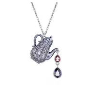 Swarovski Alice in Wonderland Pendant, Teapot, Purple, Rhodium Plated 5682807