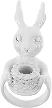 CIMAXIC Rabbit Candle Ring Plush Stuffed Pet Costume Hay Rings Fairy Unicorn Holder Inflatable Bunting Decorations Ring for Rabbits Adjustable Gold Ring White Wrought Iron