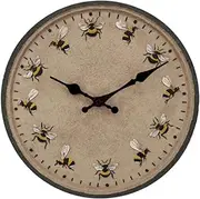 Qianly Outdoor Clock Hanging Clock 12inch Waterproof Modern Durable Round Garden Clock Wall Clock for Farmhouse Apartment Drawing Room Hotel Pool