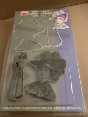 Discontinued Sizzix Framelits Die Set Victorian Lady in Hat Stamps 657854