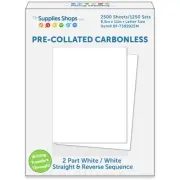 2-Part Reverse & Straight Sequence White / White Pre-Collated Carbonless Paper