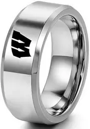 UW' Wisconsin‘Badgers Team Ring Titanium Steel for Fans