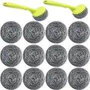 18 Pcs Stainless Steel Wool Scrubbers Kitchen Scrubbing Sponges Scouring Pads