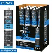 Admil SUPASIL 160, Wet Area Neutral Cure 100% Silicone 300g - Box of 20 (TRANSLUCENT)