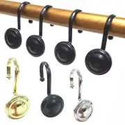 12PCS Premium Metal Curtain Hooks Bathroom Sliding Shower Curtain Hanging Hooks