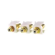 3x RCA Keystone Connectors for Crest Custom AV Wall Plates Composite Plugs