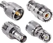4pcs PL259 SO239 to BNC Adapter Coax Cable Connector, BNC to UHF Adapter Kit Male to Female Cable Gender Changers Coaxial Connector Kit for CB Radio,Radio,Antennas,Extension Coax Cable