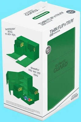 ULTIMATE GUARD TWIN FLIP n TRAY GREEN 160+ XENOSKIN MONOCOLOR DECK CASE Card Box