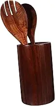OFFSCH 1 Set Wooden Utensils for Kitchen Natural Cutlery Holder with Fork Spoon Chopsticks Space Saving Kitchen Storage for Cooking Dining