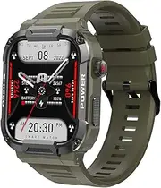 YoimJoyFun Men's Smartwatch, 1.85-inch Large Display, Android-Enabled Smart Fitness Watch, Takes and Makes Calls (Green)