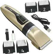 FRCOLOR 1Set Professional Haircutting Kit Clippers with Hairdressing Scissors Portable Ceramic Hair Styling Tools for Boy Girl Adults Golden Color for Salon