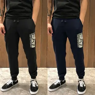 美國百分百【全新真品】Emporio Armani EA7 套裝 連帽外套 logo 夾克 棉褲 男 深藍/黑 K140