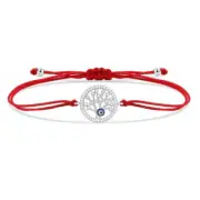 Silver Tree of Life & Evil Eye Charm Red String Protection Bracelet