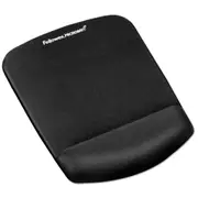 Fellowes 9252001 Ergonomic Mouse Pad with Gel Palm Wrist Rest - Black Plush Touch [9252001]