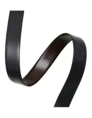[Cudworth] Patterned Brown Leather Reversible Belt - Strap Only in Black/Marble