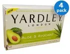 YARDLEY SOAPS 4.25oz ALOE & AVOCADO Skin Moisturizing Soap FREE Shipping 4-Bars