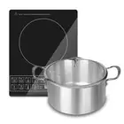 Electric Smart Induction Cooktop with 30cm Stainless Steel Induction Casserole