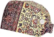 [WOSHJIUK] Working Hat 2 Pack Scrub Caps for Women,Ethnic Retro Mandala Carpet,Tie Back Cap Adjustable Scrub Hat