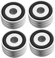 FELTECHELECTR 4 Pack Speaker Feet Slip Rubber Rings Aluminum Alloy Pads Reduce Vibration for Speakers