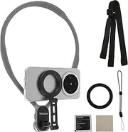Magnetic Neck Phone Holder, Handsfree Live Streaming Mount with Anti Vibration Chest Strap, Phone Necklace Holder, Extended Aluminum Rod 20% Longer, Content Creator Essentials.