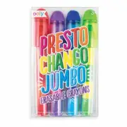 Ooly Presto Chango Kids Craft Play Drawing Jumbo Erasable Crayon Set of 4 New