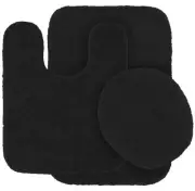3pc Solid Non Slip Soft Bath Rug Set for Bathroom U-Shaped Contour Rug, Mat a...