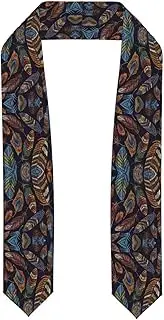 [EdWal] Peacock feather print Graduation Stole and Sash Class for Unisex Adult Honor Stole Honor Stole of 2025